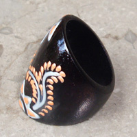 Wooden Ring From Sono Wood With Handpainted