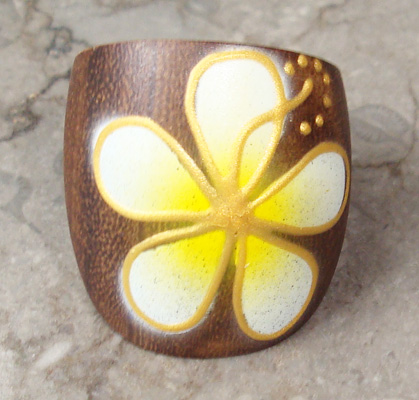 Wooden Ring From Sono Wood With Handpainted