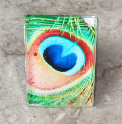 Resin Ring Inlaid With Shell