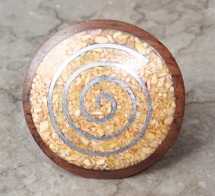 Wooden Ring From Sono Wood Inlaid With Sand