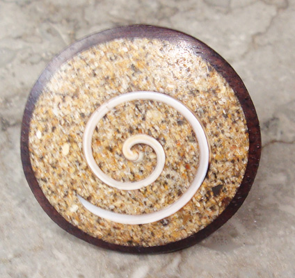Wooden Ring From Sono Wood Inlaid With Sand