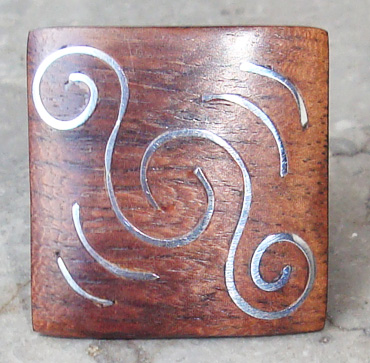 Wooden Ring From Sono Wood Inlaid With Stainless 