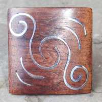 Wooden Ring From Sono Wood Inlaid With Stainless 