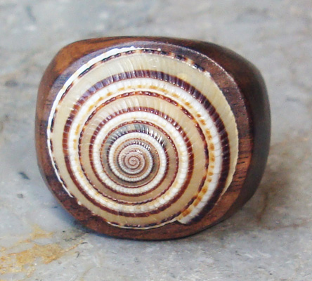Wooden Ring From Sono Wood Inlaid With Stainless