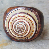 Wooden Ring From Sono Wood Inlaid With Stainless