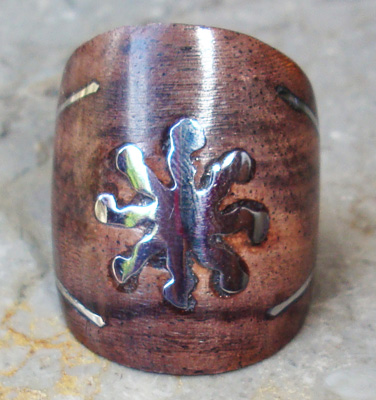 Wooden Ring From Sono Wood Inlaid With Stainless