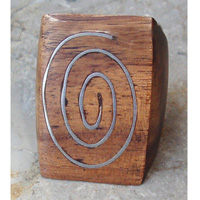 Wooden Ring From Sono Wood Inlaid With Stainless