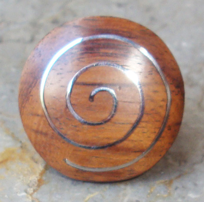 Wooden Ring From Sono Wood Inlaid With Stainless