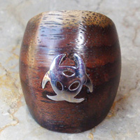 Wooden Ring From Sono Wood Inlaid With Stainless 