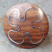 Wooden Ring From Sono Wood Inlaid With Stainless 