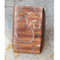 Wooden Ring From Sono Wood Inlaid With Stainless 