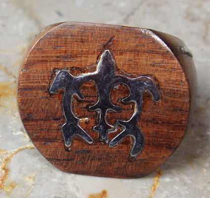 Wooden Ring From Sono Wood Inlaid With Stainless