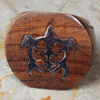 Wooden Ring From Sono Wood Inlaid With Stainless
