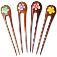 Wooden Handpainted Hair Ornaments