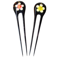 Wooden Handpainted Hair Ornaments