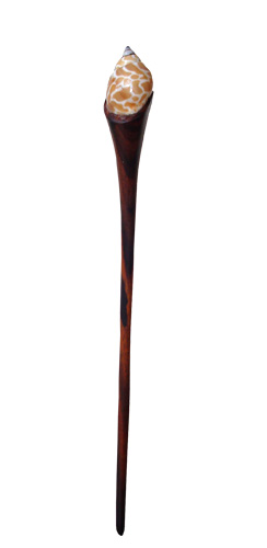 Wooden Hair Ornament Inlaid With Shell