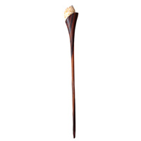 Wooden Hair Ornament Inlaid With Shell