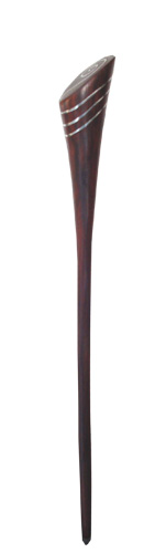Wooden Hair Ornament Inlaid With Stainless
