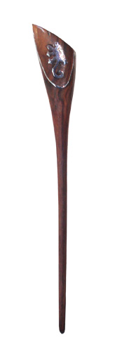 Wooden Hair Ornament Inlaid With Stainless