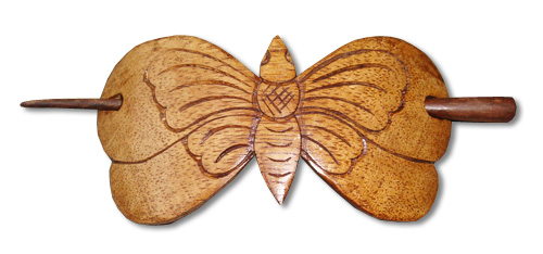 Wooden Handcarved Hair Ornament