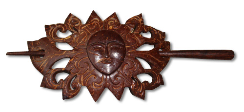 Wooden Handcarved Hair Ornament