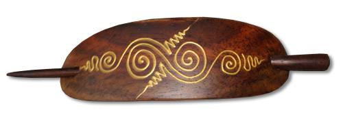 Wooden Handcarved Hair Ornament