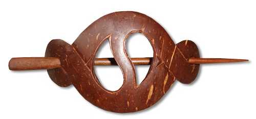 Wooden Handcarved Hair Ornament