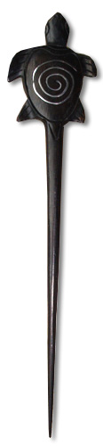 Wooden Hair Ornament Inlaid With Stainless