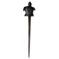 Wooden Hair Ornament Inlaid With Stainless