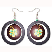 Wooden Handpainted Earring