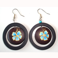 Wooden Handpainted Earring