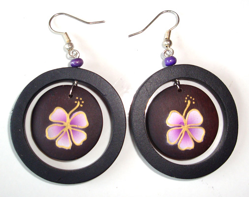 Wooden Handpainted Earring