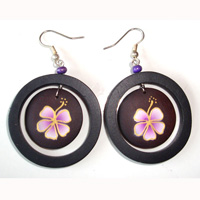 Wooden Handpainted Earring