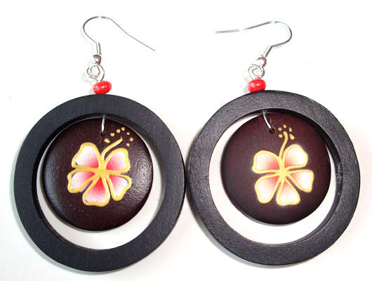 Wooden Handpainted Earring