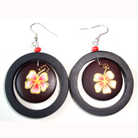 Wooden Handpainted Earring
