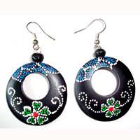 Wooden Handpainted Earring