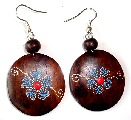 Wooden Handpainted Earring