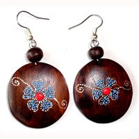 Wooden Handpainted Earring