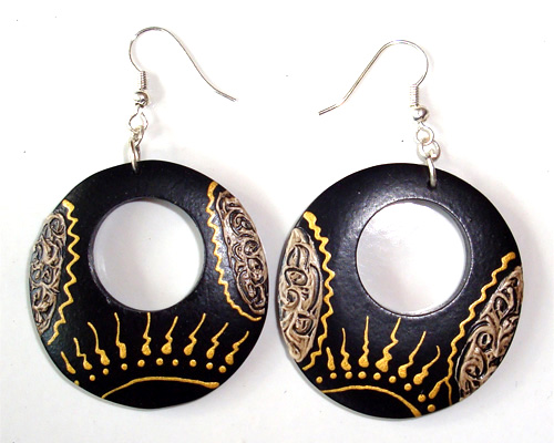 Wooden Handpainted Earring