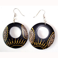 Wooden Handpainted Earring