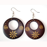 Wooden Handpainted Earring