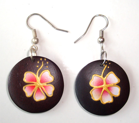 Wooden Handpainted Earring