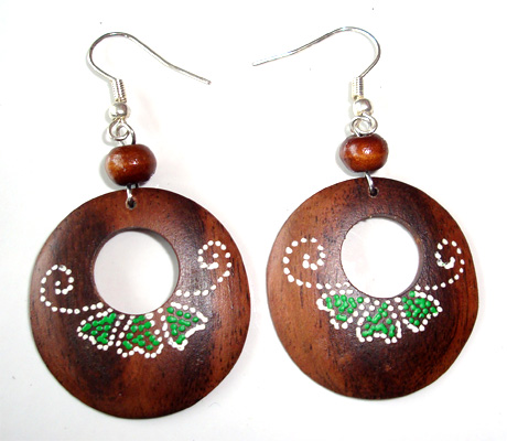 Wooden Handpainted Earring