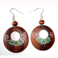 Wooden Handpainted Earring
