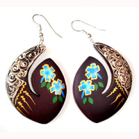 Wooden Handpainted Earring