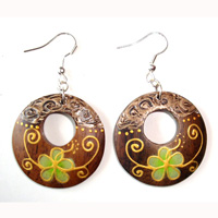 Wooden Handpainted Earring