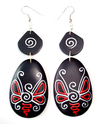 Wooden Handpainted Earring