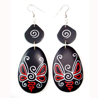 Wooden Handpainted Earring