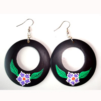 Wooden Handpainted Earring