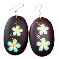 Wooden Handpainted Earring